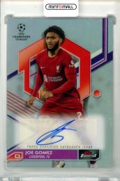 2022-23 Topps Finest UEFA Club Competition Joe Gomez #A-GO Base Autograph Card Liverpool FC
