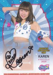 2020 BBM DANCING HEROINE -華- チアドラゴンズ2020 KAREN 直筆サインカード 52/60