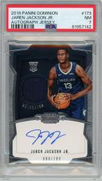 2018-19 PANINI Dominion Jaren Jackson Jr. Rookie Jersey Autograph #173 199枚限定【088/199】【PSA7】《Near MINT》Memphis Grizzlies