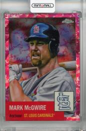 2022 Topps Chrome Platinum Anniversary Mark McGwire  Platinum Toile Cream/Fuchsia Atomic #187【004/100】 St. Louis Cardinals