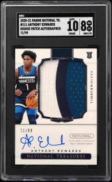 2020-21 Panini National Treasures #111 Anthony Edwards RC Autograph Patch【71/99】【SGC NM-MT 8/Auto 10】 Minnesota Timberwolves