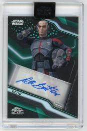 2022 TOPPS Star Wars Chrome Black Topps Chrome Black Autographs "A Design" Green Parallels Dee Bradley Baker as Echo 5/99