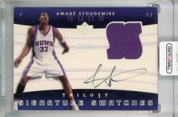 2004-05 Upper Deck Trilogy Amare Stoudemire Signature Swatches #AS ※白かけ・裏面傷あり【06/25】 Phoenix Suns