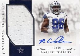2016 PANINI National Treasures Maliek Collins Autograph & Game Used Material 13/99