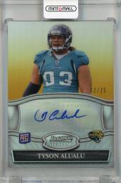 2010 Topps Bowman Sterling Tyson Alualu Gold Refractors #BSA-TA RC Auto【12/25】 Jacksonville Jaguars