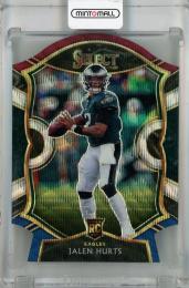 2020 Panini Select Jalen Hurts Concourse Die-Cut Tri-Color Prizm #50 RC ※初期傷あり Philadelphia Eagles