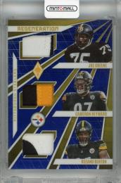 2023 Panini Phoenix Joe Greene /Cameron Heyward / Keeanu Benton Regeneration Blue #8 ※裏面傷・角折れあり【07/25】 Pittsburgh Steelers