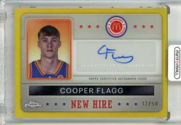 2024 TOPPS CHROME McDonald’s ALL AMERICAN BASKETBALL Cooper Flagg New Hire Badge Autograph Gold Refractor Parallel【12/50】
