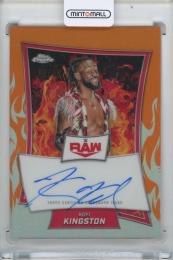 2025 Topps Chrome WWE Kofi Kingston Red Brand Chrome Autographs Orange Refractors【19/25】