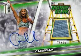 2019 Topps WWE Money in the Bank Raw Carmella Superstar Mat Relic Autographs 79/99