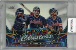 2023 Topps Cosmic Chrome Austin Riley/Ronald Acuna Jr/Michael Harris II Stars Clusters #SC-9 Atlanta Braves