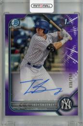 2022 Topps Bowman Trey Sweeney  Chrome Prospect Autographs Purple #CPA-TS 1st【030/250】 New York Yankees