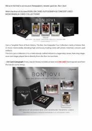 ◆予約◆2026 SUPER BREAK BON JOVI KEEPSAKE TOUR COLLECTION HOBBY