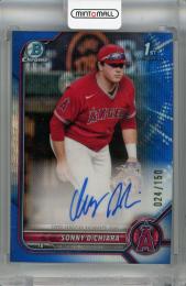 2022 Topps Bowman Draft Sonny DiChiara Chrome Draft Pick Autographs Blue Wave #CDA-SD 1st【024/150】 Los Angeles Angels