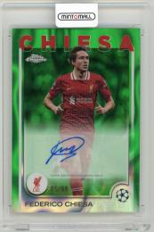 2024-25 Topps Chrome UEFA Club Competitions Federico Chiesa Autograph Green Lava Refractor Parallel【5/99】 Liverpool FC