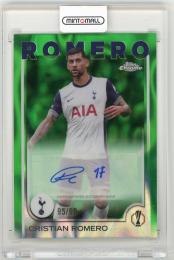 2024-25 Topps Chrome UEFA Club Competitions Cristian Romero Autograph Green Lava Refractor Parallel【95/99】 Tottenham Hotspur