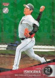 2025 BBM 千葉ロッテマリーンズ #M09 石川柊太 キラカード版レギュラーカード