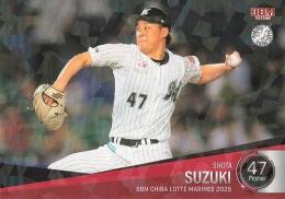 2025 BBM 千葉ロッテマリーンズ #M24 鈴木昭汰 キラカード版レギュラーカード