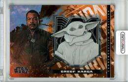 2020 TOPPS Star Wars The Mandalorian Season 1 Greef Karga Commemorative Medallion Relic The Child Medallion M-GC