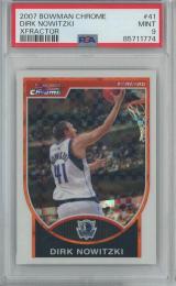 2007 Topps Bowman Chrome Dirk Nowitzki X-Fractor/#41【33/50】【PSA9】 Dallas Mavericks