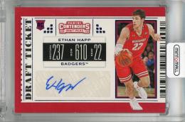 2019-20 Panini Contenders Draft Picks Ethan Happ College Ticket Autographs #117 ※白かけあり Wisconsin Badgers