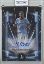 2024-25 Topps Chrome UEFA Club Competitions Savinho Black Lazer Autographs #BLASV Manchester City
