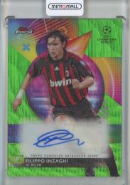 2023-24 Finest UEFA Club Competitions Filippo Inzaghi Autographs Neon Green Refractors #AFI【60/99】 AC Milan