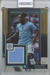 2024-25 Topps Museum Collection UEFA Club Competitions Jeremy Doku Meaningful Materials Aquamarine #MMSRJD【052/199】 Manchester City