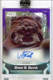 2021 Topps Star Wars Signature Series Warwick Davis as Wicket W. Warrick #A-WD Autographs Purple【74/99】