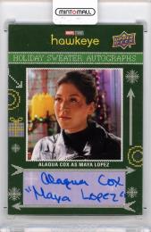 2023 UPPER DECK Hawkeye Alaqua Cox as Maya Lopez Holiday Sweater Autographs #HASAC "Maya Lopez" B marvel