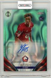 2023-24 Topps Chrome UEFA Club Competitions Leny Yoro Autograph Aqua Lava Refractor Parallel【CA-YO】 LOSC Lille