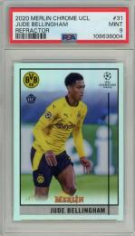 2020-21 Topps Merlin UEFA Champions League Jude Bellingham Refractors RC #31【PSA 9 MINT】
