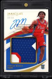 2020-21 Panini Immaculate Collection #PPA-TYM Tyrese Maxey Rookie Premium Patch Autograph【44/50】 Philadelphia 76ers