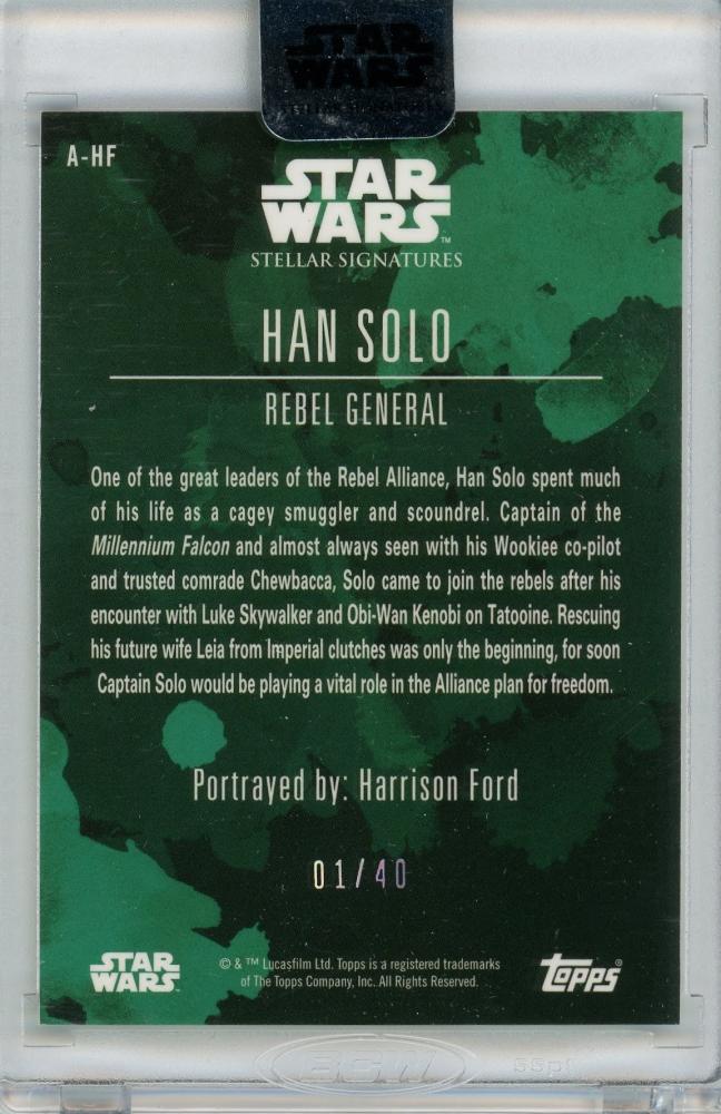 ミントモール / MINT 札幌店 / 2019 TOPPS Star Wars Stellar Signatures Han Solo  Harrison Ford Base Autograph 40枚限定 /1 ファーストナンバー