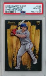 2024 Bowman's Best Wyatt Langford Strokes of Gold【PSA 10】《Gem-MINT》 Texas Rangers