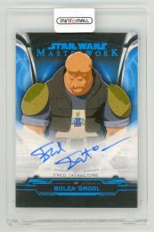 2019 TOPPS Star Wars Masterwork Autograph Blue Foil Parallels Fred Tatasciore as Bolza Grool 78/99
