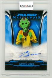 2019 TOPPS Star Wars Masterwork Autograph Blue Foil Parallels Josh Brener as Neeku Vozo 5/99