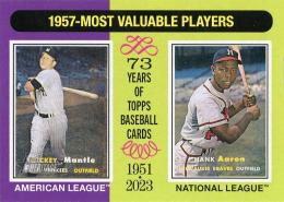 2024 Topps Heritage MLB #190 Hank Aaron/Mickey Mantle レギュラーカード