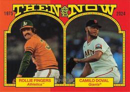 2024 Topps Heritage MLB #TAN-12 Camilo Doval/Rollie Fingers インサートカード Then and Now