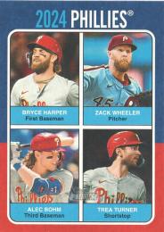 2024 Topps Heritage MLB  #75TQ-13 Trea Turner/Alec Bohm/Bryce Harper/Zack Wheeler インサートカード '75 Topps Team Quads