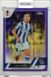 2022-23 TOPPS Chrome UEFA Club Competitions Takefusa Kubo Purple Gold Seismic Refractors #112 Real Sociedad de Futbol