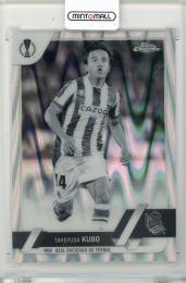 2022-23 TOPPS Chrome UEFA Club Competitions Takefusa Kubo Black and White RayWave Refractors #112 Real Sociedad de Futbol