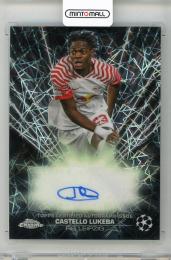 2023-24 TOPPS Chrome UEFA Club Competitions Castello Lukeba Black Lazer Autographs #BLACL RB Leipzig