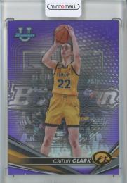 2022 Bowman University Caitlin Clark Purple Refractor/RC/#50【007/250】 Iowa
