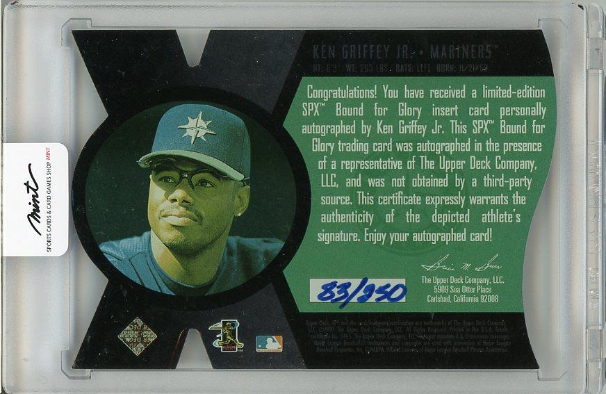 Mint Upper Deck Spx Ken Griffey Jr Autograph