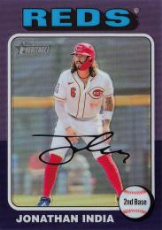 2024 Topps Heritage MLB #49 Jonathan India【Chrome Purple Refractor/パラレル】レギュラーカード