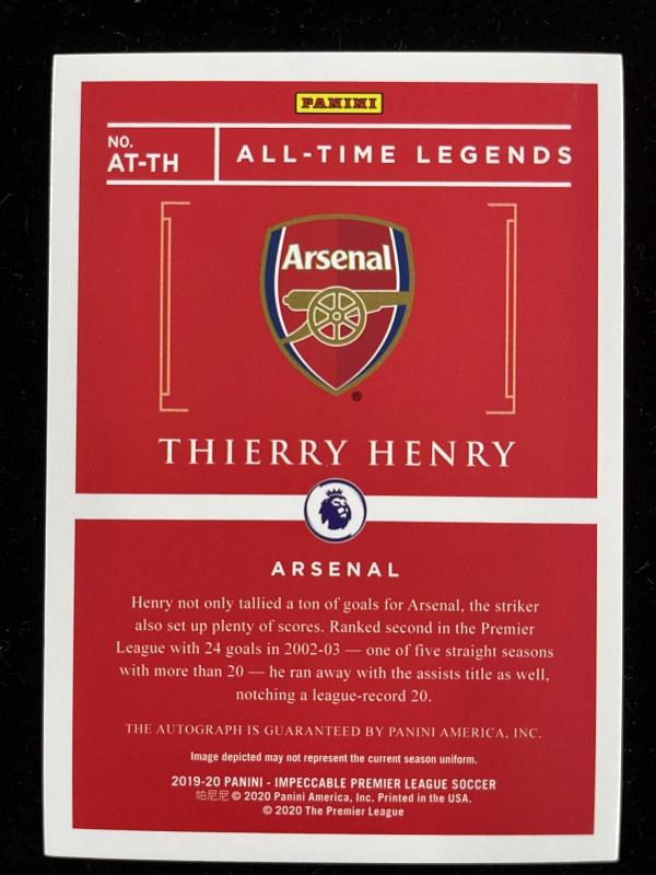 ミントモール / MINT 浦和店 / 2019-20 Panini Impeccable Premier League Arsenal  Thierry Henry All-Time Legends Autographs 18/50