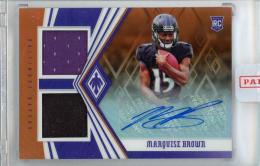 2019 PANINI Phoenix Marquise brown Rookie Premiere Dual Jersey Autographs Orange #7 EXCH【1st No. 01/49】 Baltimore Ravens