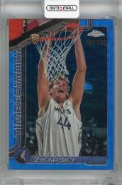 2025-26 Topps Chrome Rocco Zikarsky  Blue Wave Refractor #296 RC【122/150】 Minnesota Timberwolves