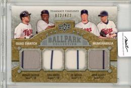 2009 Upper Deck Ballpark Collection	Michael Cuddyer/Torii Hunter/Joe Nathan/Kevin Slowey	Quad Swatch	072/472